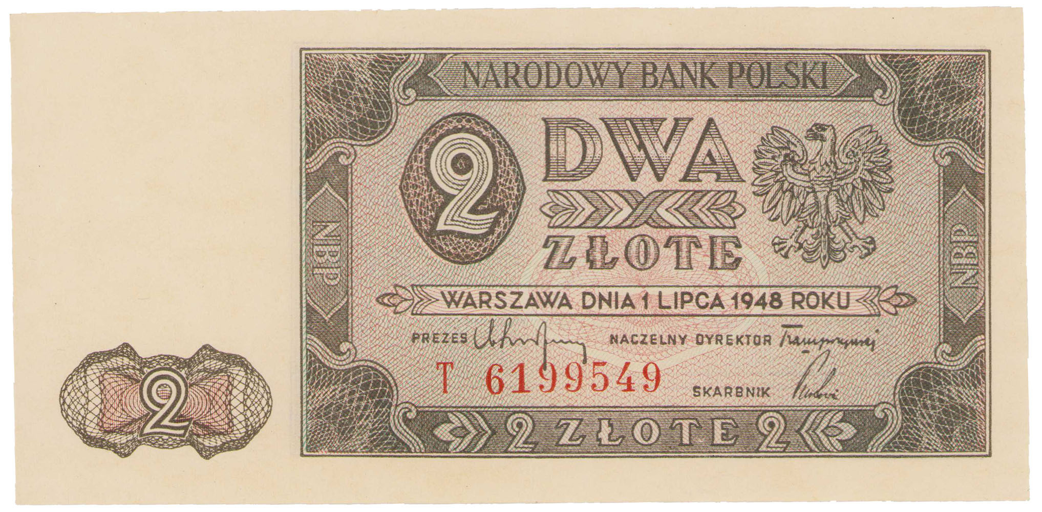 2 złote 1948 seria T